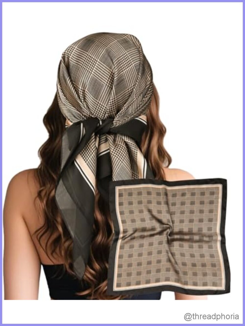 Silky Polyester Square Scarf Head Wrap Bandana Multifunctional Fashion Scarf